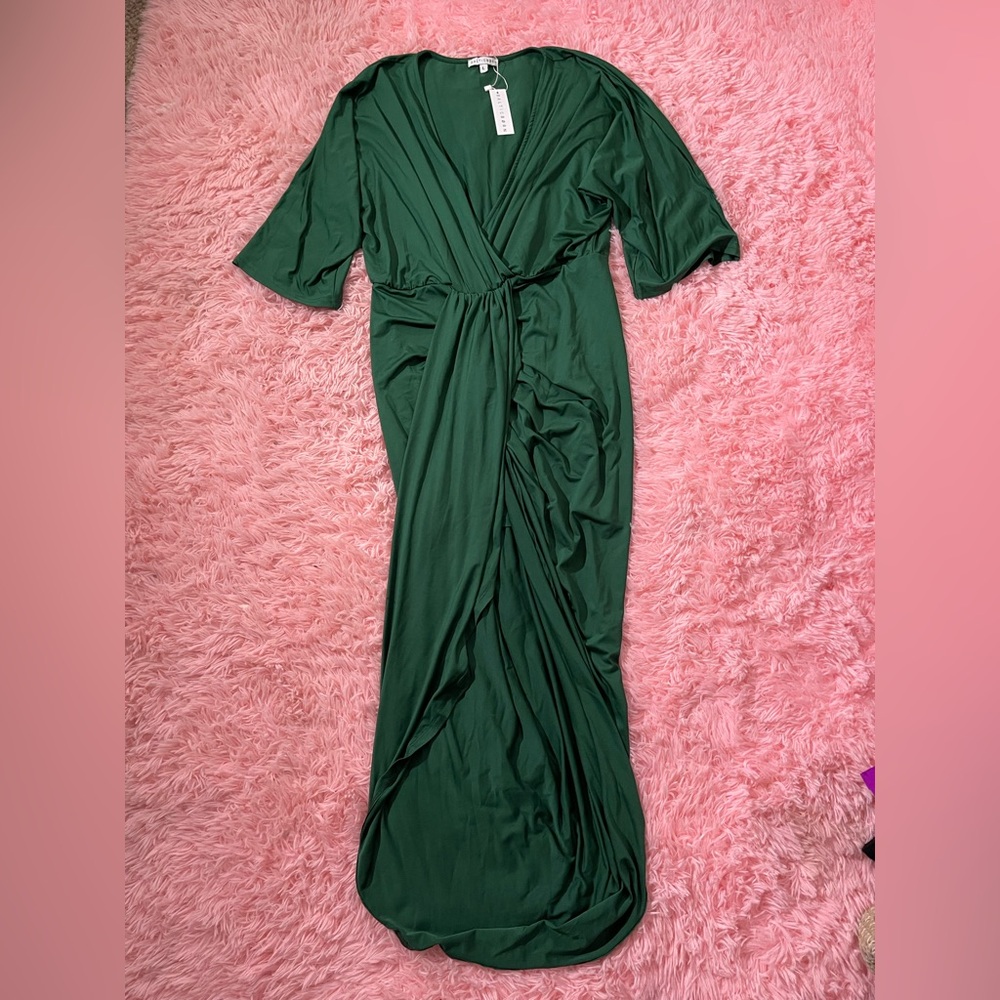 Baltic Born Emerald Green Wrap Midi Dress - Picture 3 of 5